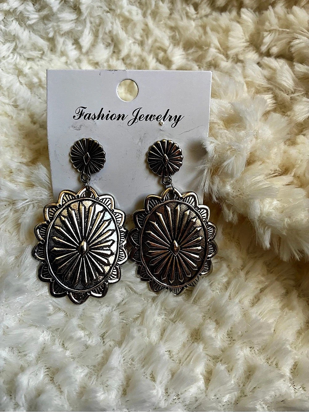 Sunburst Drop Earrings in Black & Gold NWT